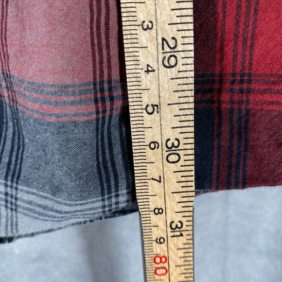 Columbia Red / Black Plaid Long Sleeve Button Up Shirt Men's Size Large - Picture 3 of 7